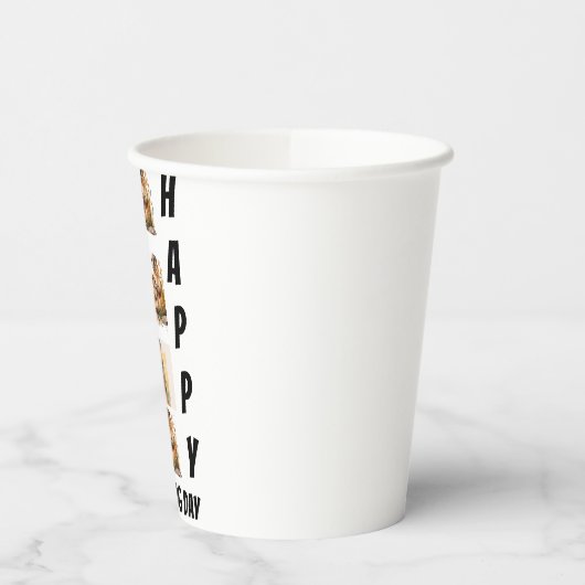 Aangepaste gematigde aardhog Dag 9 Fotocollage Papieren Bekers (Links)