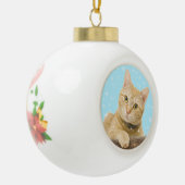 Aangepaste gember tabby kat foto keramische bal ornament (Links)