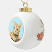Aangepaste gember tabby kat foto keramische bal ornament (Rechts)