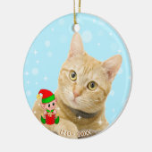 Aangepaste gember tablet katfoto met Cute Elf Keramisch Ornament (Links)