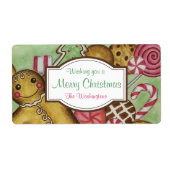Aangepaste gemberkoek Kerstlabels Etiket (Voorkant)