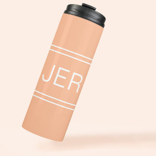Aangepaste gemerkte initialen drink reis perzik thermosbeker