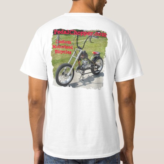 Aangepaste gemotoriseerde fietsen met afbeelding t-shirt (Achterkant)