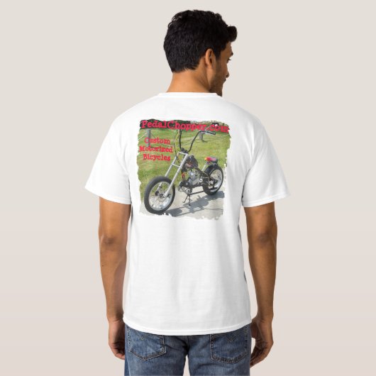 Aangepaste gemotoriseerde fietsen met afbeelding t-shirt (Achterkant volledig)