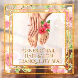 Aangepaste Generic Nail Hair Salon Tranquility Spa Raamsticker