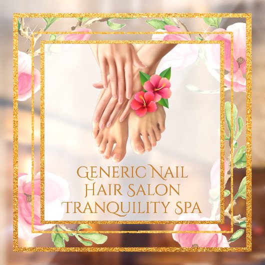 Aangepaste Generic Nail Hair Salon Tranquility Spa Raamsticker (Vel 2)