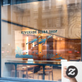 Aangepaste generieke duikwinkel Koraalrif voorkant Raamsticker (Cafe Raam)
