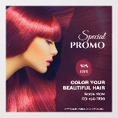 Aangepaste generieke haarsalon Kleur aanbieding Pr Raamsticker (Vel)