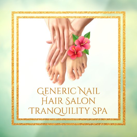 Aangepaste generieke nagel haar salon rustgevende  raamsticker (Vel 3)