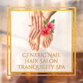 Aangepaste generieke nagel haar salon Tranquility  Raamsticker