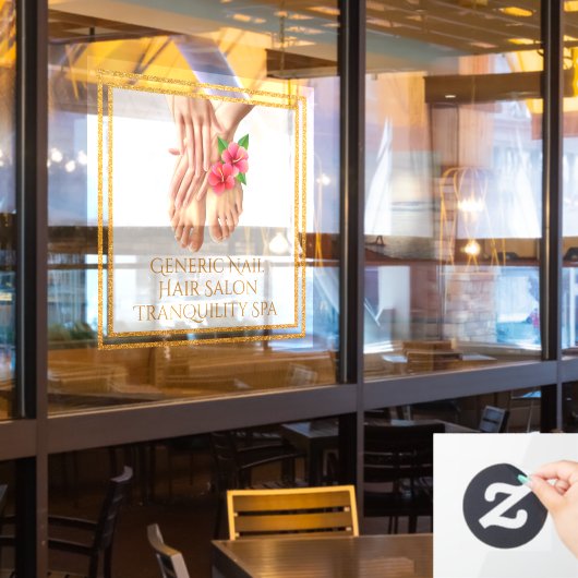 Aangepaste generieke nagel haar salon Tranquility Raamsticker (Restaurant Raam)