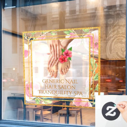 Aangepaste generieke nagelkapper Tranquility Spa Raamsticker (Cafe Raam)