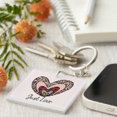 Aangepaste geneste harten sleutelhanger – Gewoon l (Voorkant Rechts)