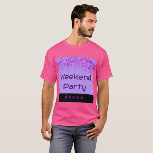Aangepaste genieten van weekend party dans stemmin t-shirt (Voorkant volledig)