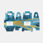 Aangepaste Geode Agate Edelsteen Blauw en Goud Bedankdoosjes (Uitgevouwen)