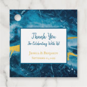 Aangepaste geode Agate Gemstone Blue en Gold Bedankjes Labels (Voorkant)