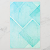 Aangepaste geometrische Blauwgroen Abstracte achte Briefpapier (Achterkant)