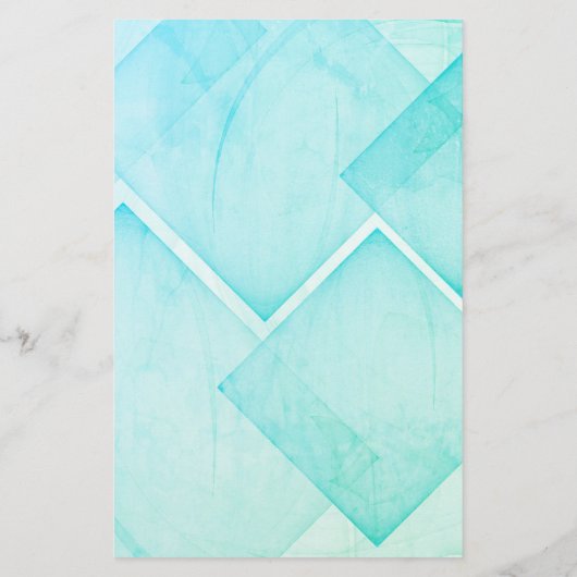 Aangepaste geometrische Blauwgroen Abstracte achte Briefpapier (Achterkant)