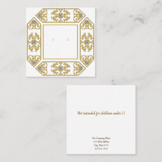 Aangepaste geometrische filigraan- en edelsteen-st contactkaartje (Voorkant / Achterkant)