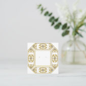 Aangepaste geometrische filigraan- en edelsteen-st contactkaartje (Staand voorkant)