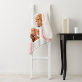 Aangepaste geometrische fotocollage Pet Monogram R Sherpa Deken (In situ)