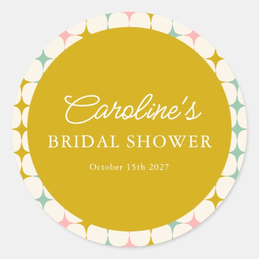 Aangepaste  geometrische pastel Vrijgezellenfeest Ronde Sticker (Voorkant)