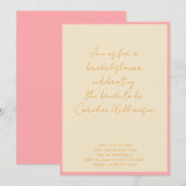 Aangepaste geometrische roze crèmekleurige script kaart (Voorkant / Achterkant)