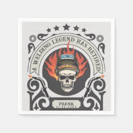 Aangepaste gepensioneerde lasser legende voeg naam servet