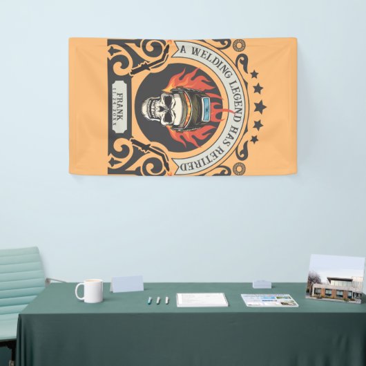 Aangepaste gepensioneerde lasser legende voeg naam spandoek (Beurs)