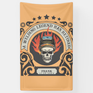 Aangepaste gepensioneerde lasser legende voeg naam spandoek