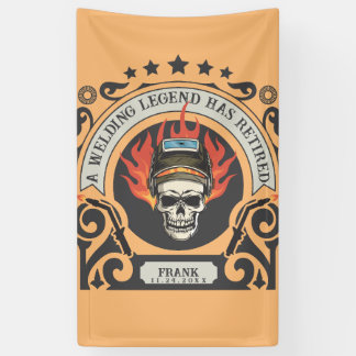 Aangepaste gepensioneerde lasser legende voeg naam spandoek