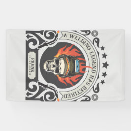 Aangepaste gepensioneerde lasser legende voeg naam spandoek