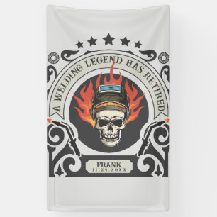 Aangepaste gepensioneerde lasser legende voeg naam spandoek