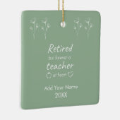 Aangepaste Gepensioneerde Leraar Sage Groen Monogr Keramisch Ornament (Rechts)