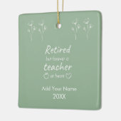 Aangepaste Gepensioneerde Leraar Sage Groen Monogr Keramisch Ornament (Links)