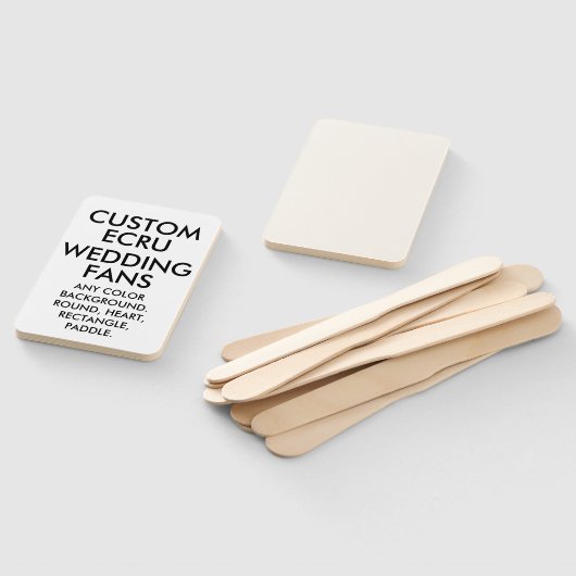 Aangepaste gepersonaliseerde 10 RECHTHOEK ECRU BRU Handwaaier (Niet-gemonteerd)