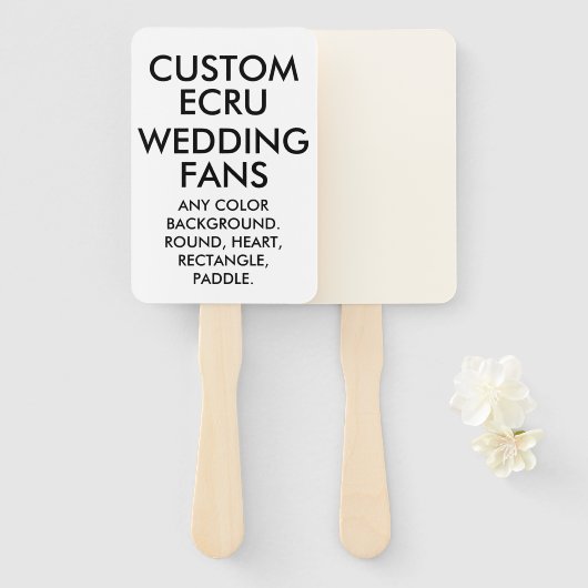Aangepaste gepersonaliseerde 10 RECHTHOEK ECRU BRU Handwaaier (Voorkant en achterkant)