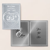 Aangepaste Gepersonaliseerde 25e Zilveren Jubilea  Folie Kaarten (Display)