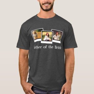 Aangepaste Gepersonaliseerde 3 Foto Vader van de B T-shirt