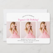 Aangepaste Gepersonaliseerde 3 Foto's Verjaardagsf Kaart (Voorkant)