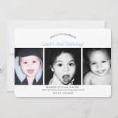 Aangepaste Gepersonaliseerde 3 Foto's Verjaardagsf Kaart (Voorkant)