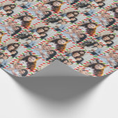 Aangepaste gepersonaliseerde 4 foto's Collage Kers Cadeaupapier (Hoek)