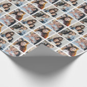 Aangepaste gepersonaliseerde 4 foto's Collage Kers Cadeaupapier (Hoek)