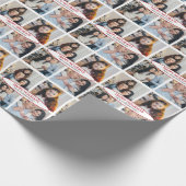 Aangepaste gepersonaliseerde 4 foto's Collage Kers Cadeaupapier (Hoek)