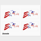 Aangepaste gepersonaliseerde 4 juli Amerikaanse vl Rechthoekige Sticker (Vel)