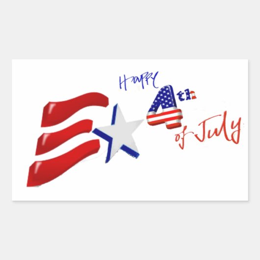Aangepaste gepersonaliseerde 4 juli Amerikaanse vl Rechthoekige Sticker (Voorkant)