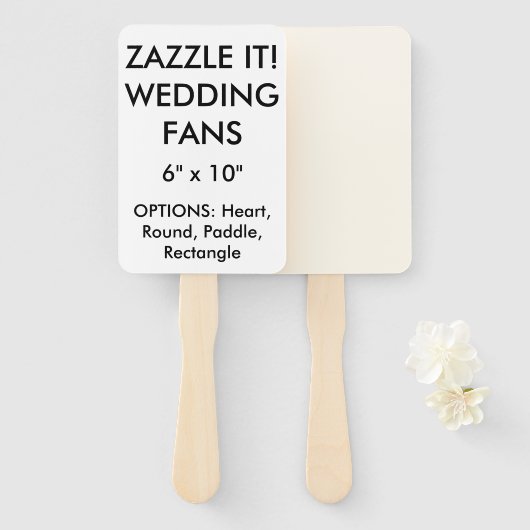 Aangepaste gepersonaliseerde 6" x 10" BRUILOFT FAN Handwaaier (Voorkant en achterkant)