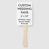 Aangepaste gepersonaliseerde 6" x 10" BRUILOFT FAN Handwaaier (Voorkant)