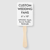 Aangepaste gepersonaliseerde 6" x 10" BRUILOFT FAN Handwaaier (Voorkant)