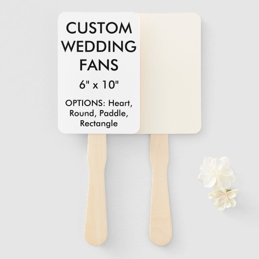 Aangepaste gepersonaliseerde 6" x 10" BRUILOFT FAN Handwaaier (Voorkant en achterkant)
